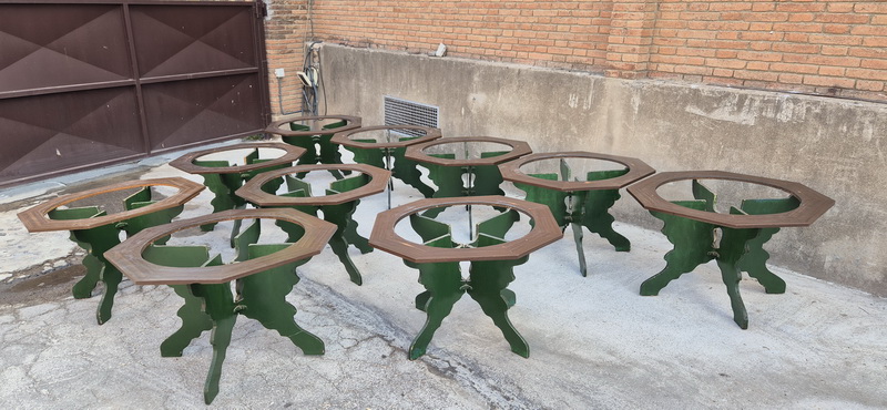 mesa bandeja arabe madera laton 66xo100 10u